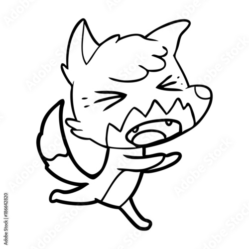 angry cartoon fox running © lineartestpilot