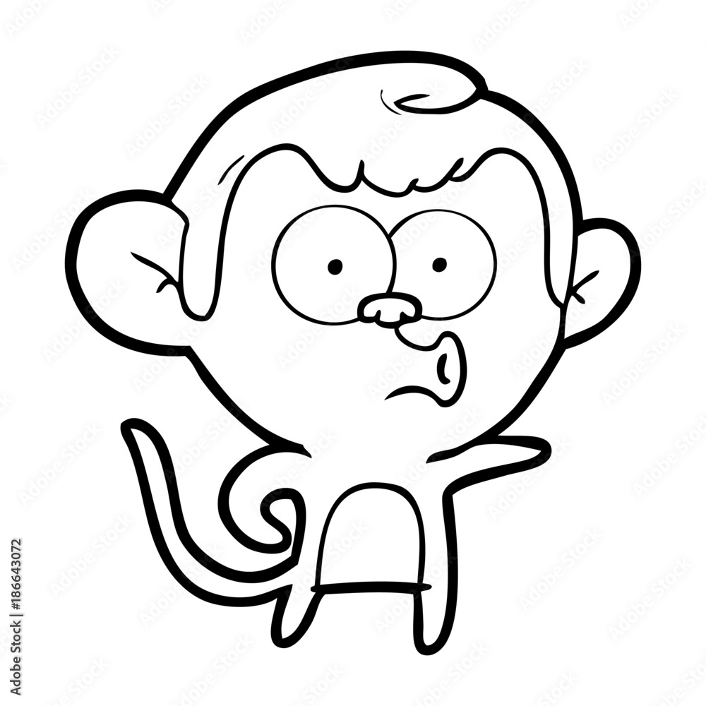 Obraz premium cartoon pointing monkey