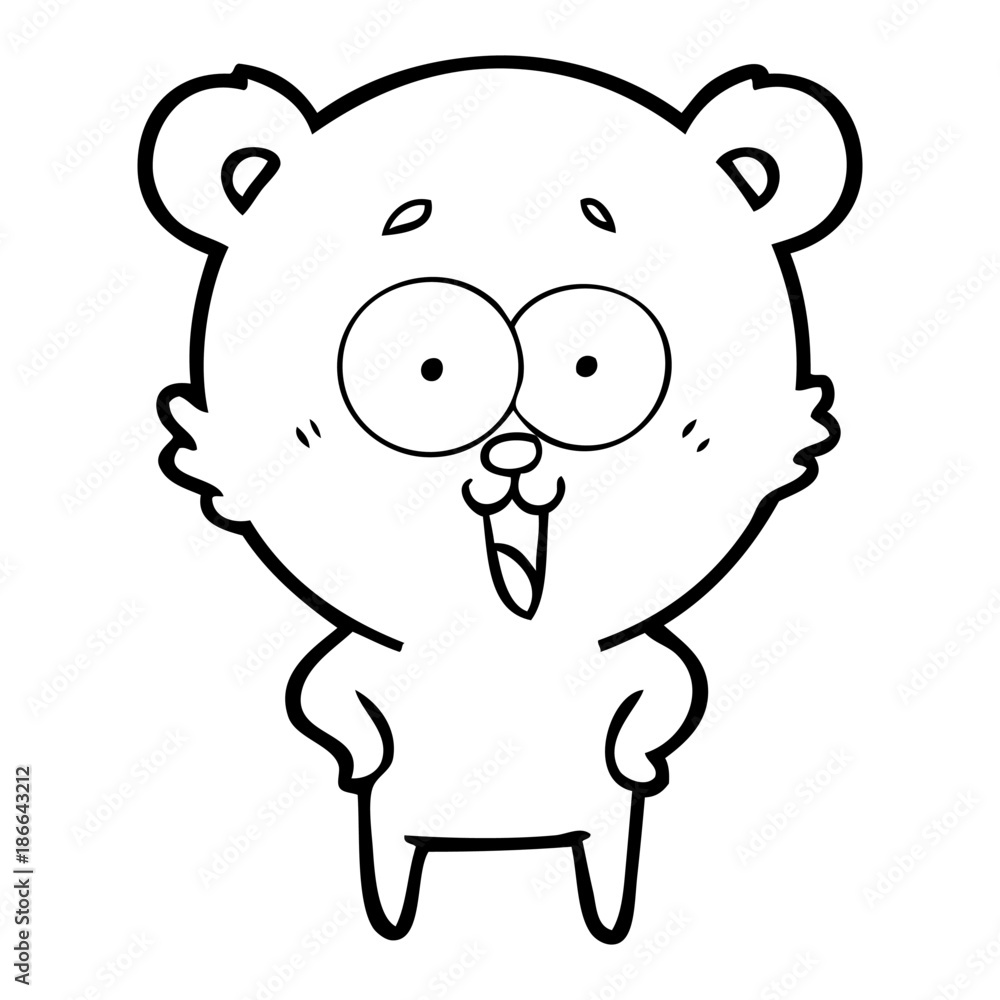 Naklejka premium laughing teddy bear cartoon
