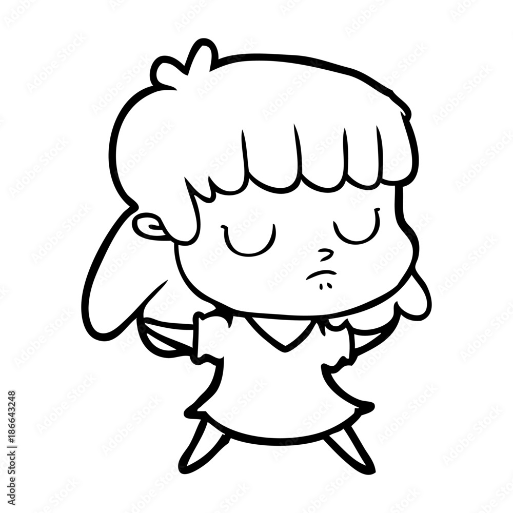 Fototapeta premium cartoon indifferent woman