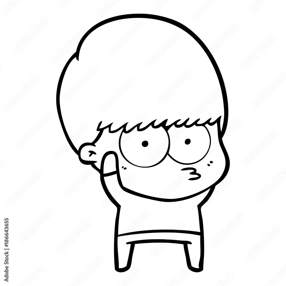 nervous cartoon boy nervous cartoon boy