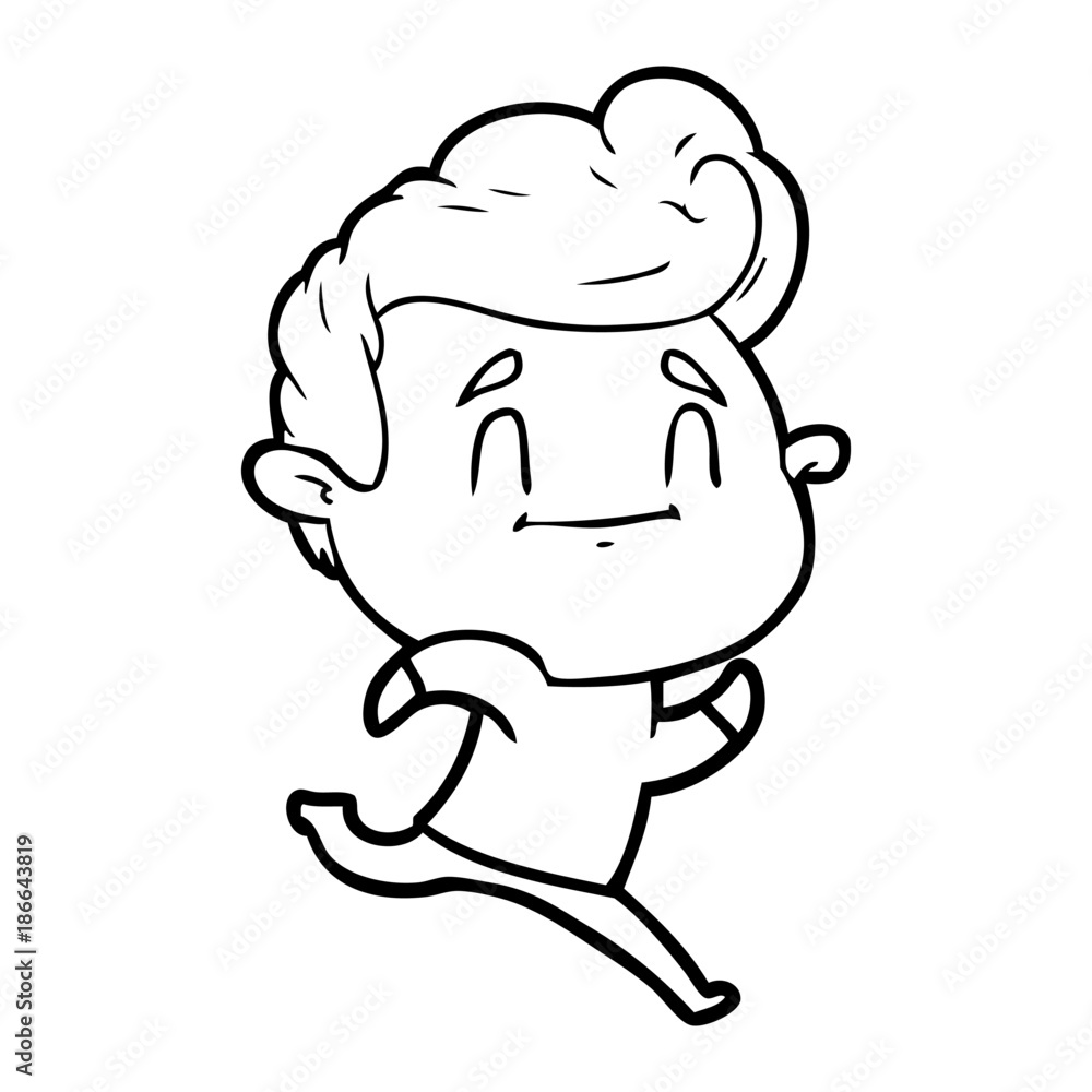 running cartoon man