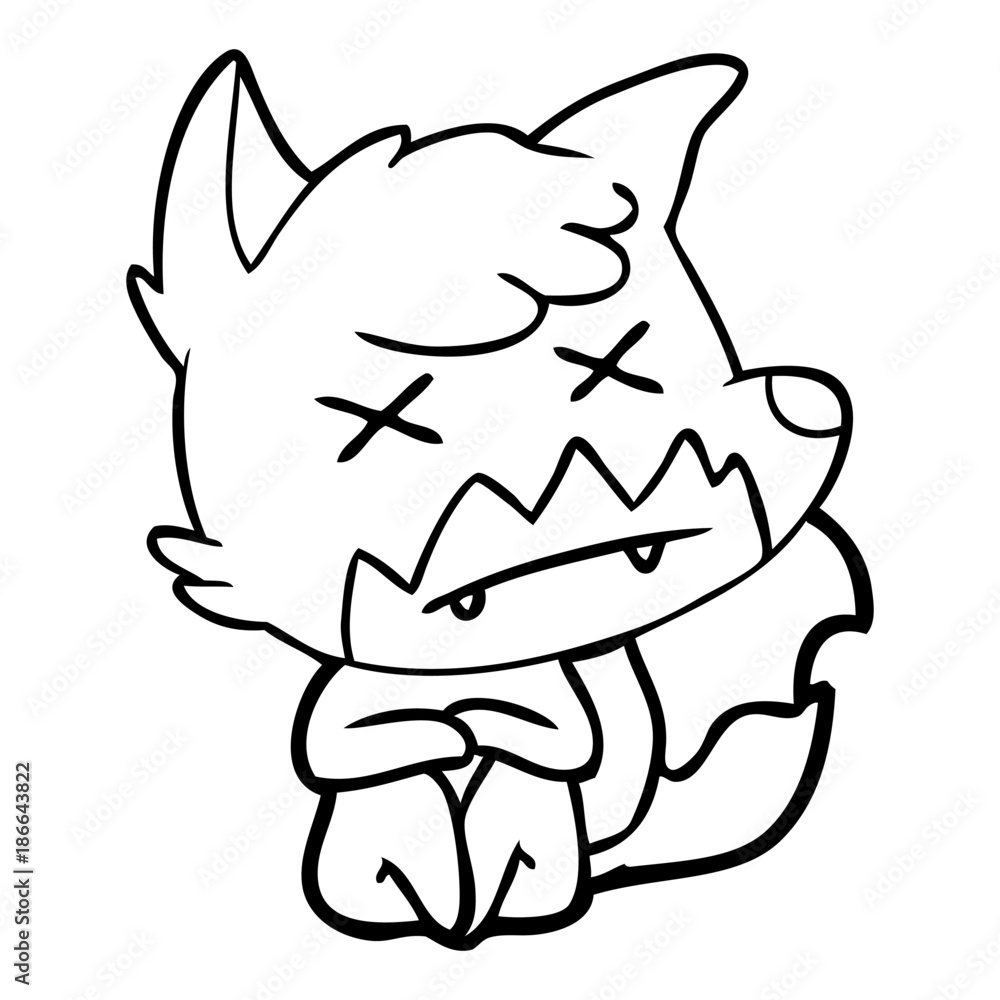 Fototapeta premium cartoon dead fox