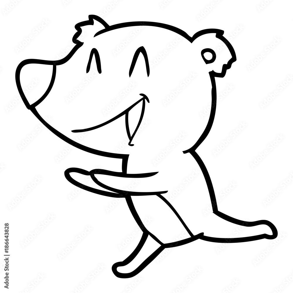 Fototapeta premium running bear cartoon