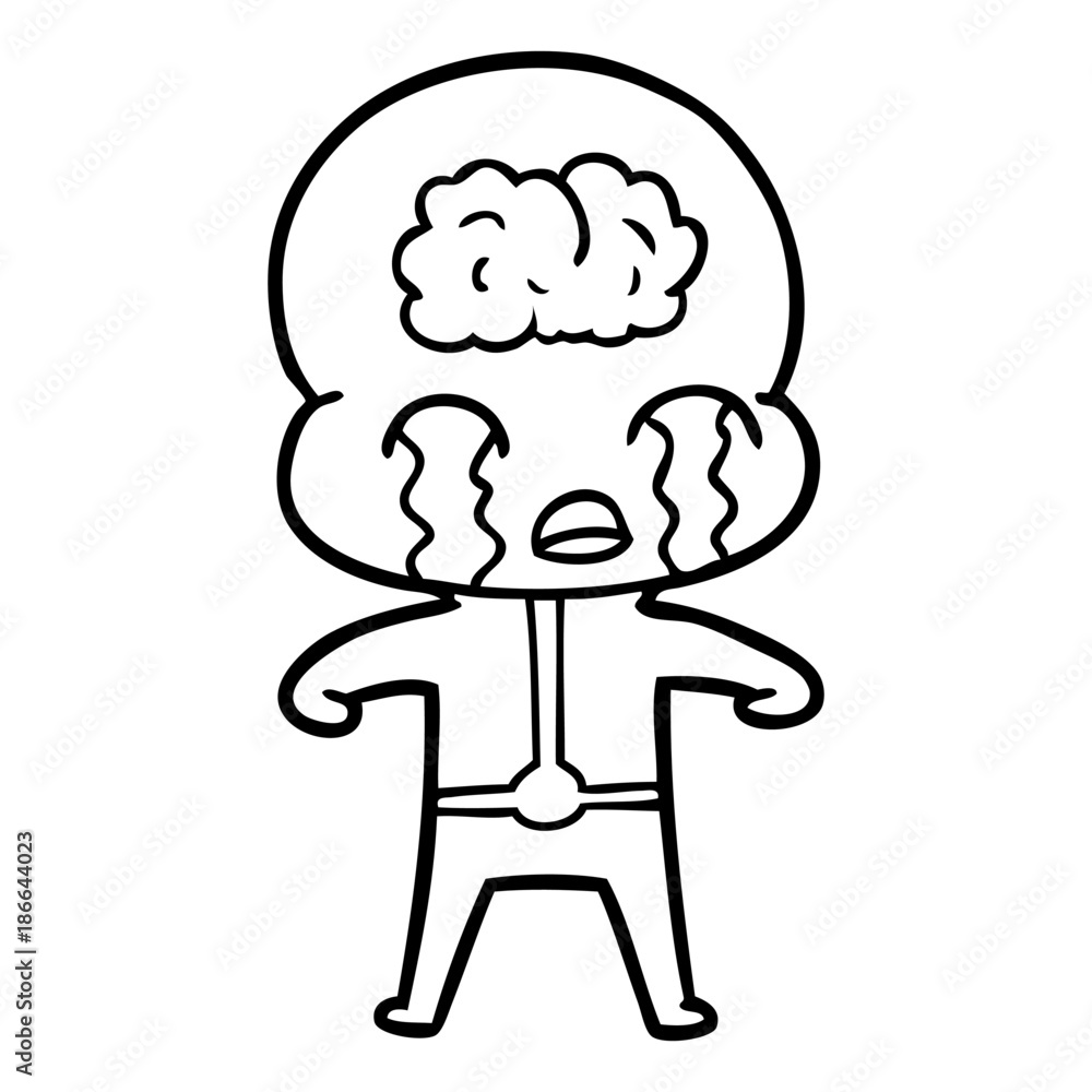 cartoon big brain alien crying cartoon big brain alien crying