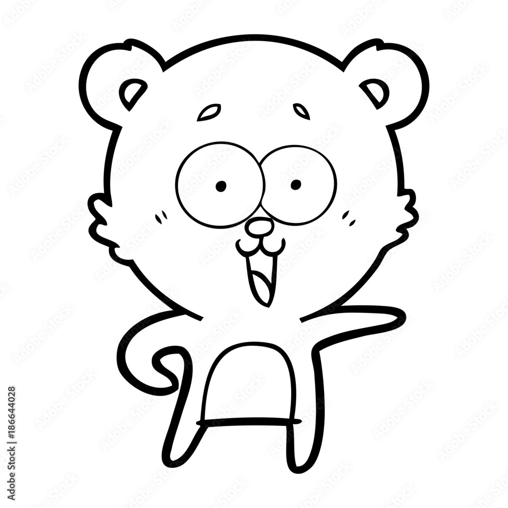 laughing teddy  bear cartoon