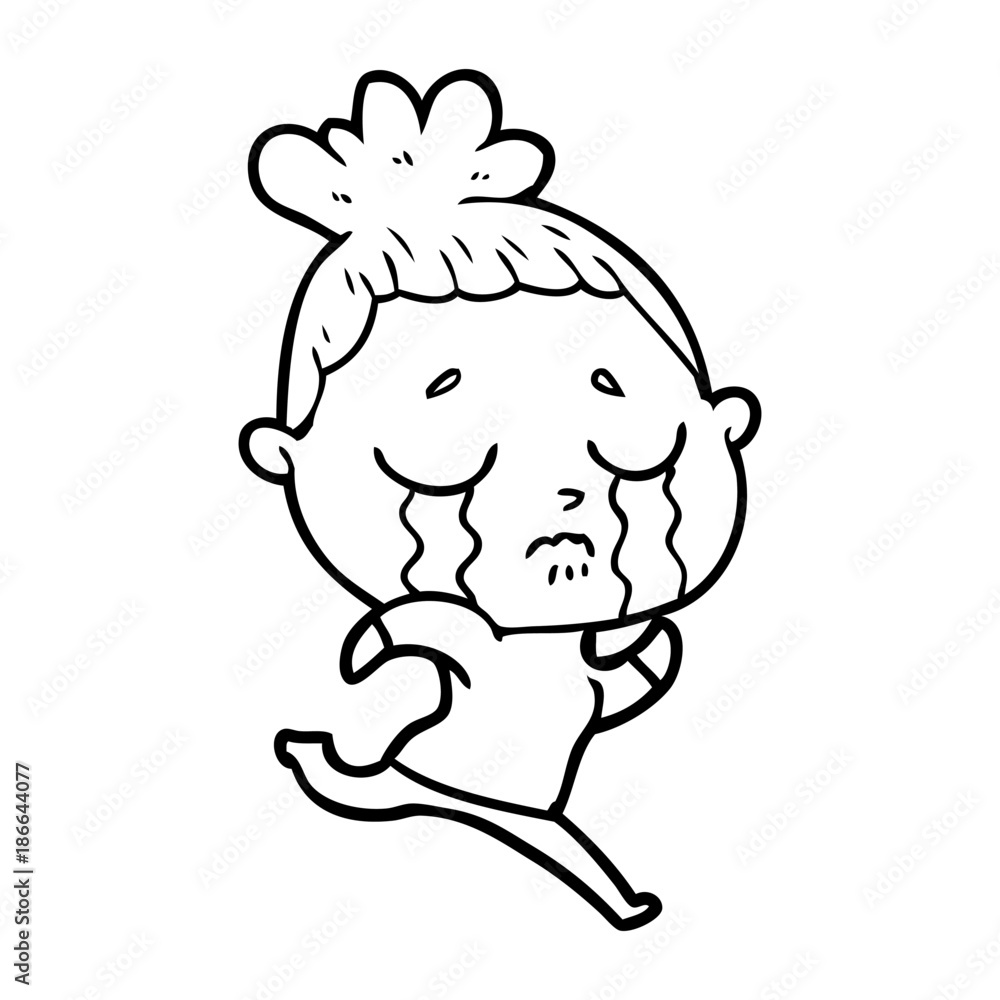 cartoon crying woman running away cartoon crying woman running away