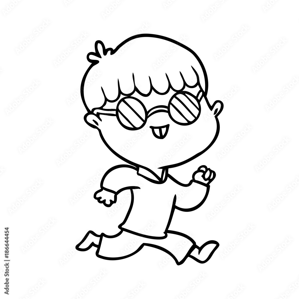 cartoon boy wearing spectacles