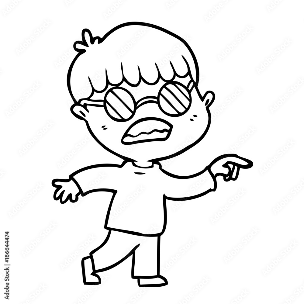 cartoon boy wearing spectacles