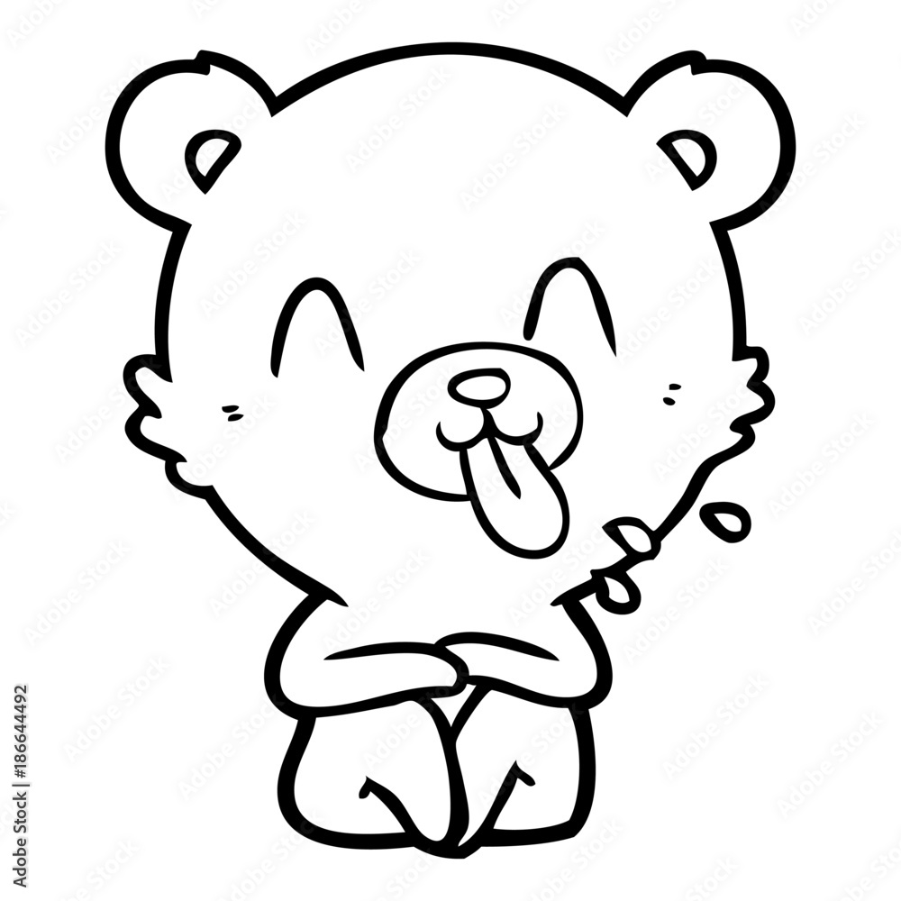 rude cartoon polar bear sticking out tongue rude cartoon polar bear sticking out tongue