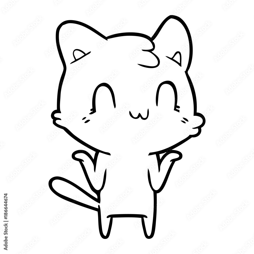 cartoon happy cat