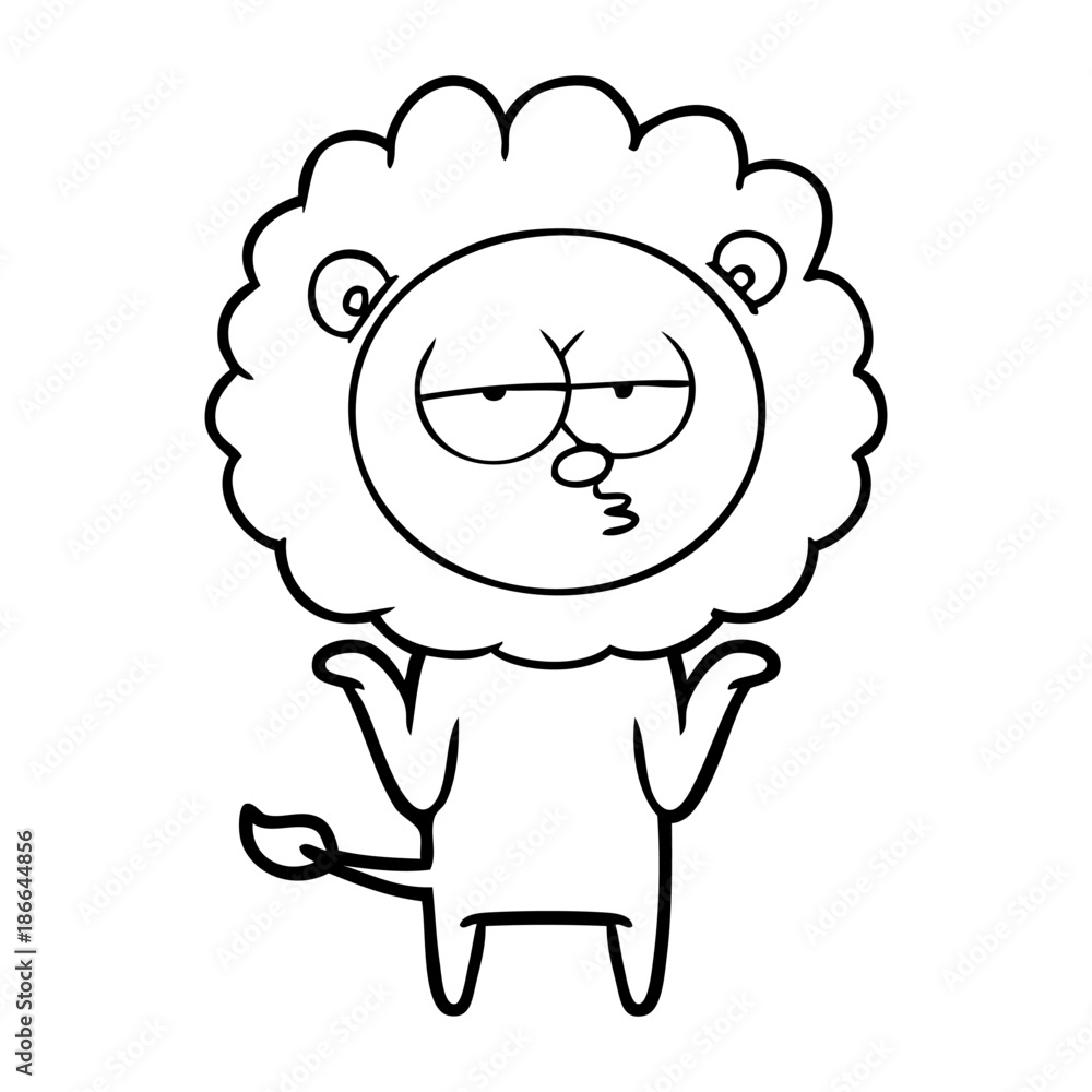 cartoon bored lion cartoon bored lion