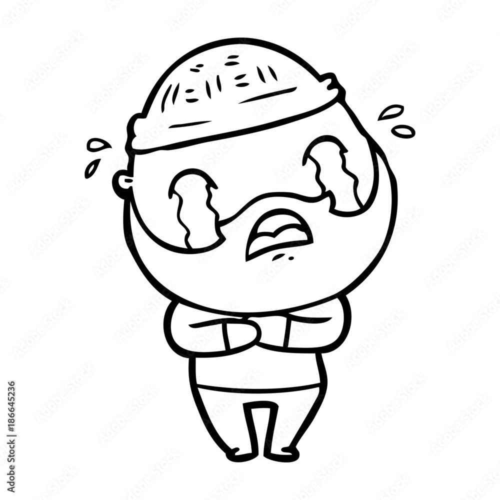 cartoon bearded man crying cartoon bearded man crying