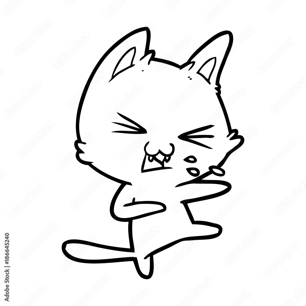 cartoon cat hissing cartoon cat hissing