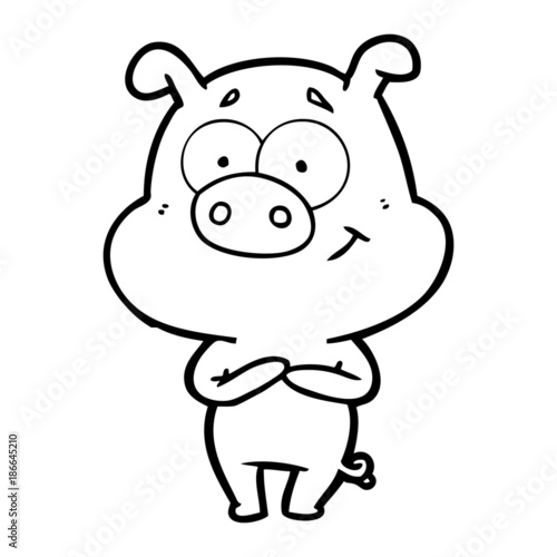 happy cartoon pig