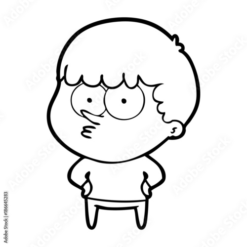 cartoon curious boy