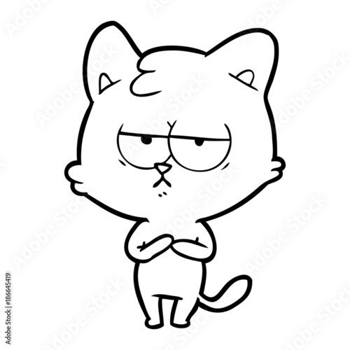 bored cartoon cat