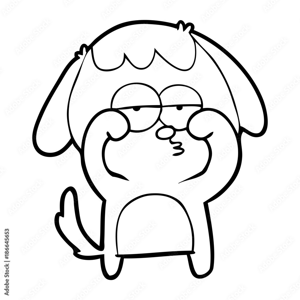 Obraz premium cartoon tired dog