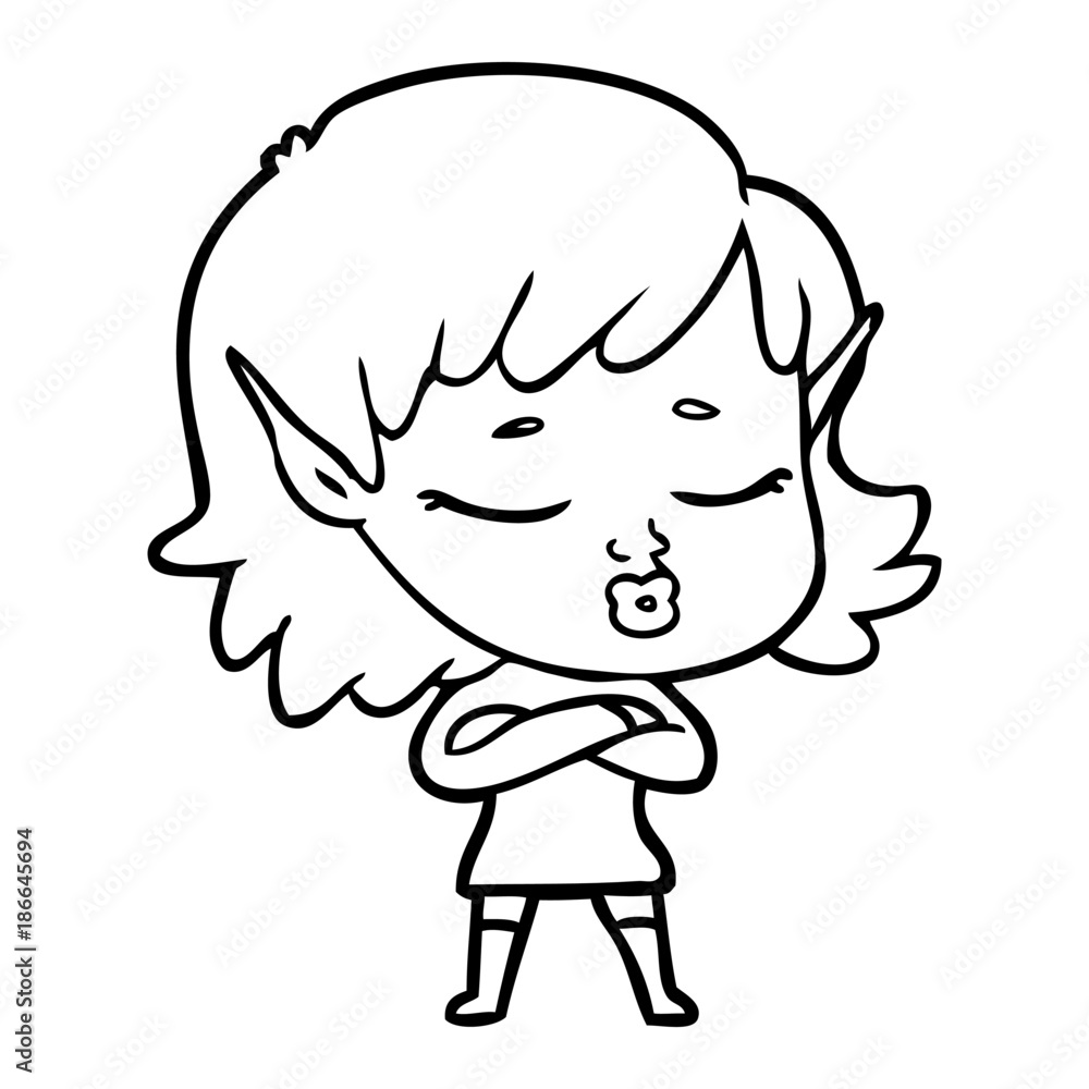 pretty cartoon elf girl pretty cartoon elf girl