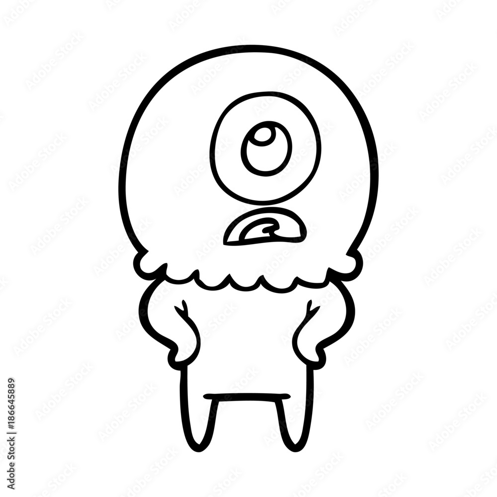cartoon cyclops alien spaceman cartoon cyclops alien spaceman