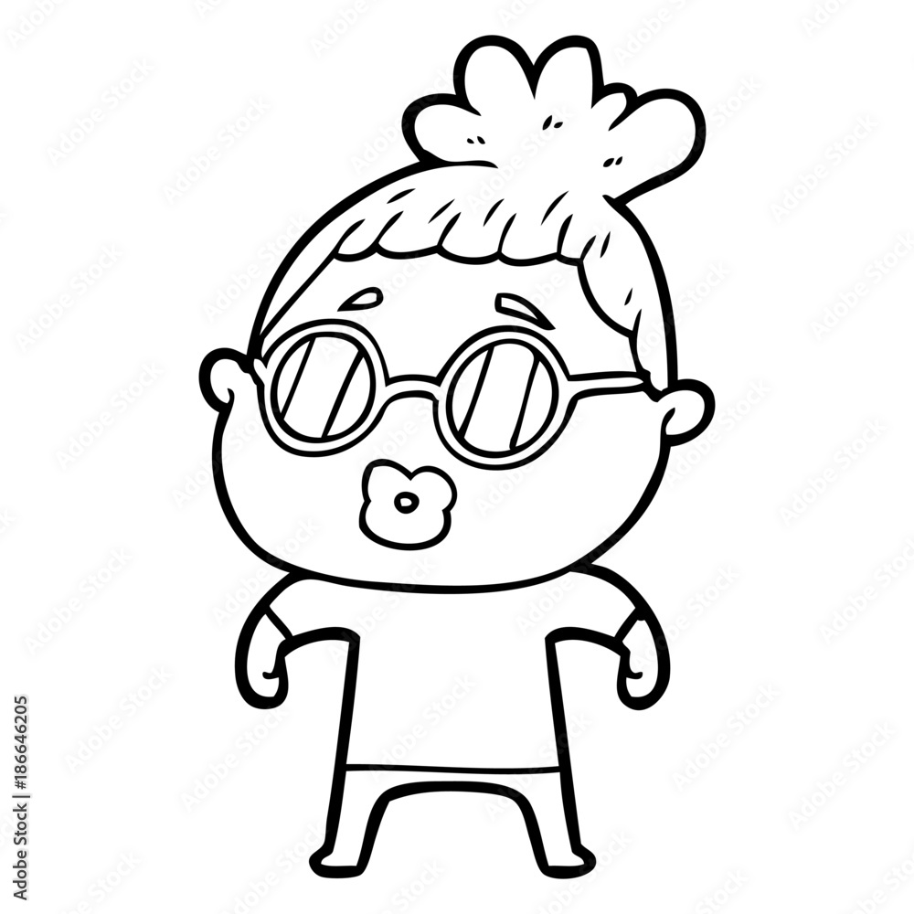 Obraz premium cartoon woman wearing spectacles