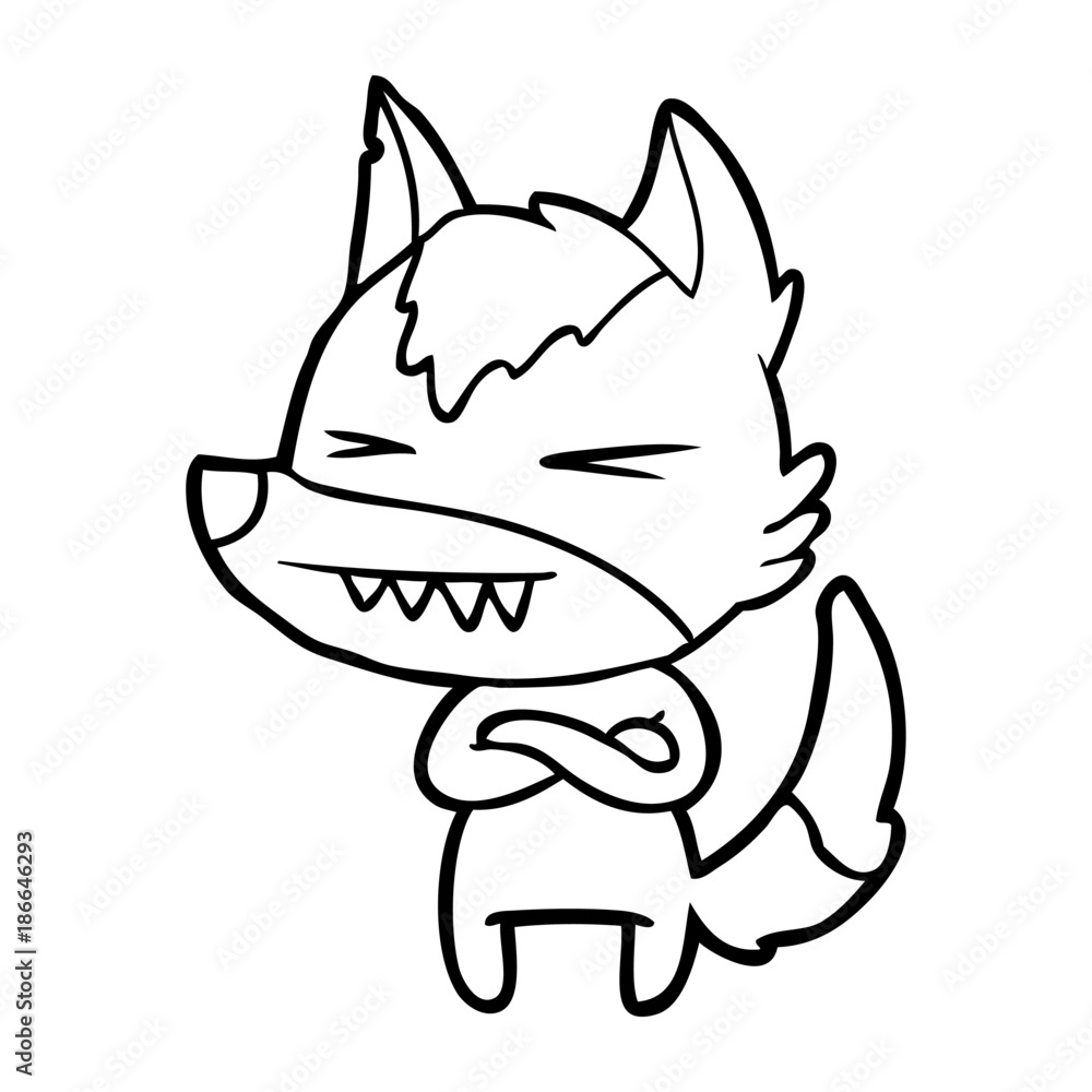 angry wolf cartoon