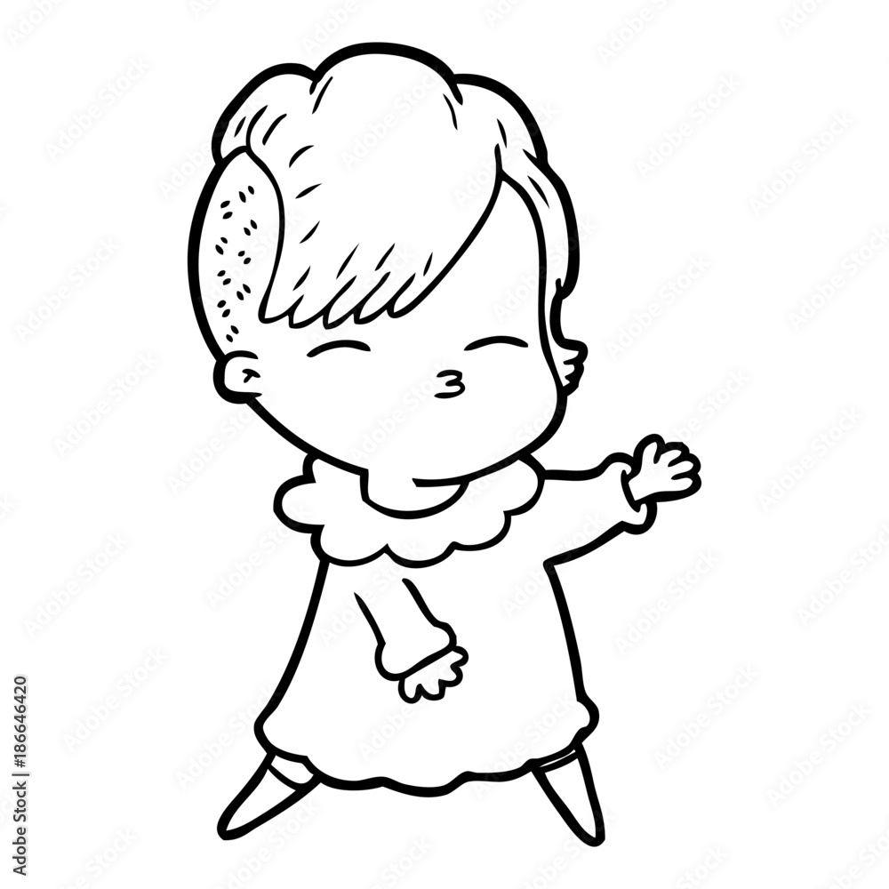 cartoon squinting girl cartoon squinting girl