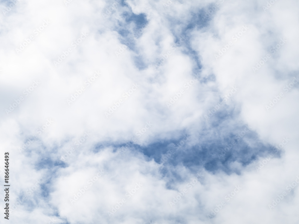 blue sky with cloud closeup, Dramatic panoramic blue sky background, copy space