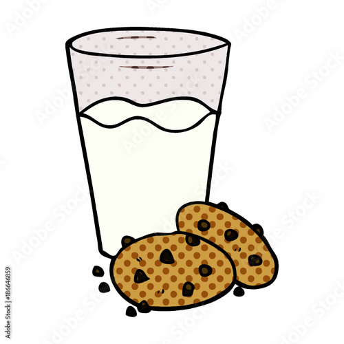 cartoon cookies and milk