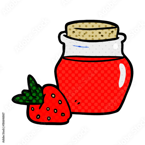 cartoon jar of strawberry jam