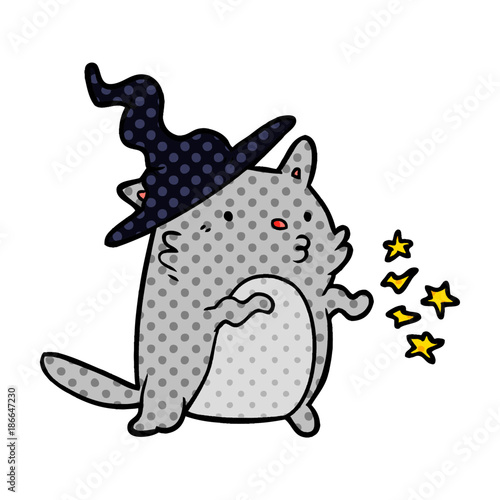magical amazing cartoon cat wizard