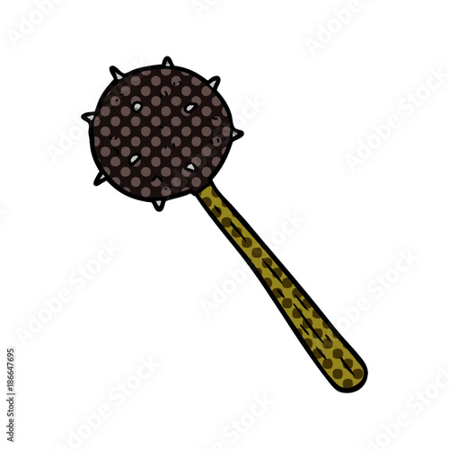 cartoon medieval mace weapon