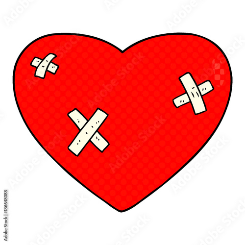 cartoon beaten up heart
