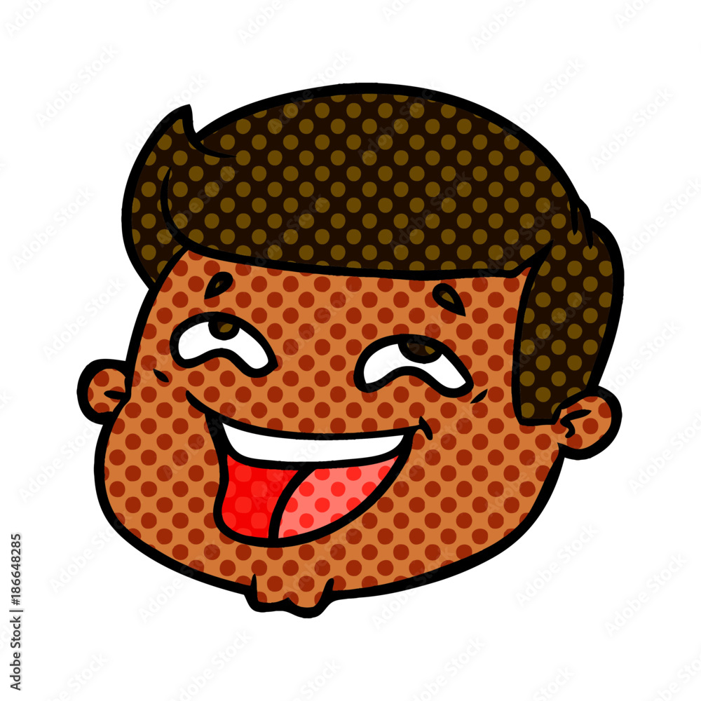 happy cartoon male face