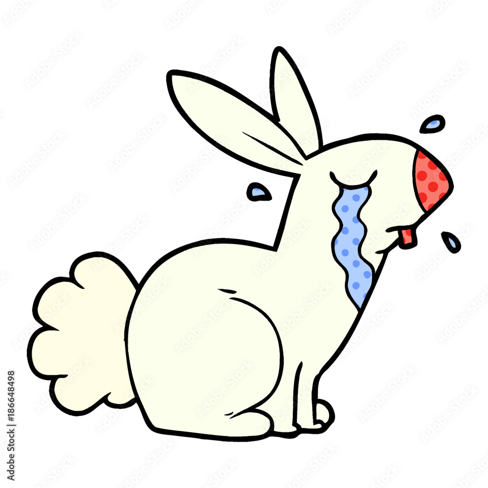 Obraz premium cartoon bunny rabbit crying