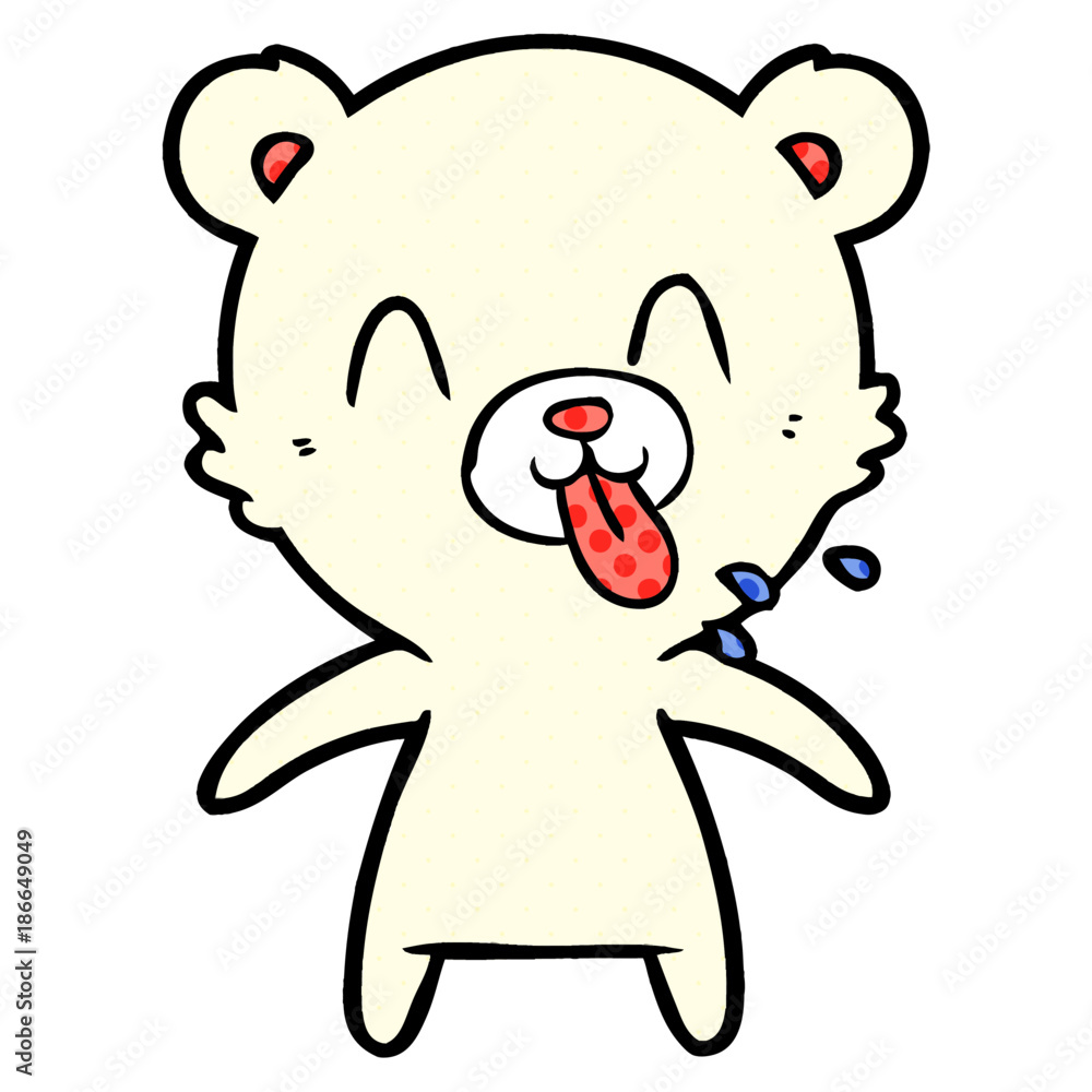 rude cartoon polar bear sticking out tongue rude cartoon polar bear sticking out tongue