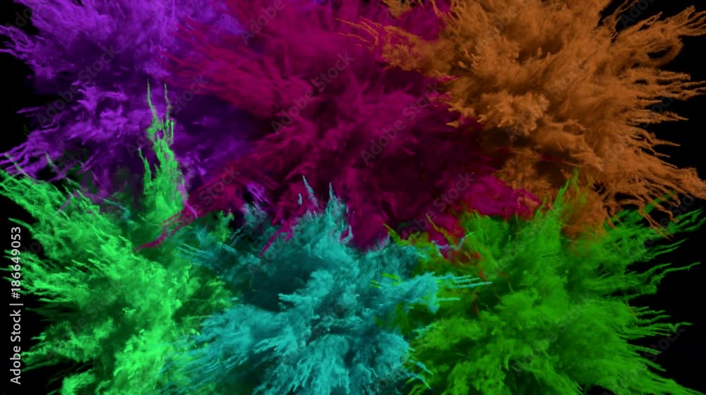 Different colored powder explosions Different colored powder explosions