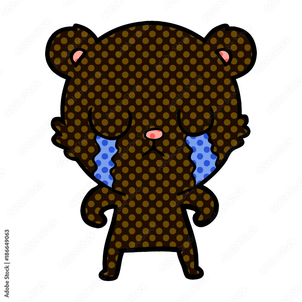 Obraz premium crying cartoon bear