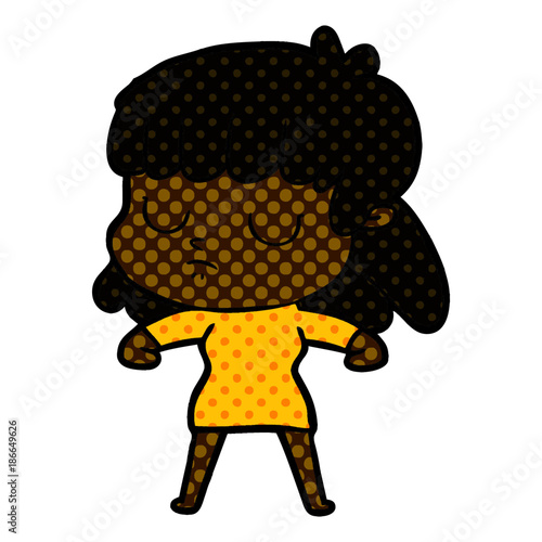 cartoon indifferent woman