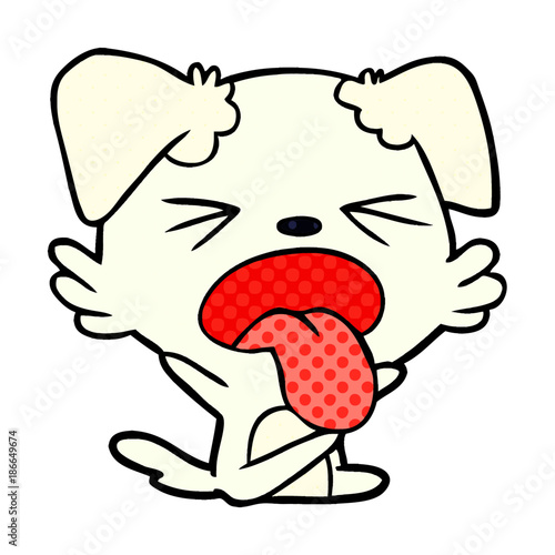 cartoon dog throwing tantrum
