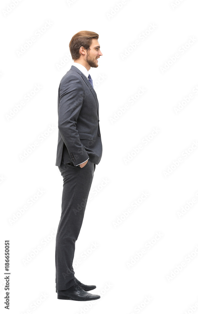 side view . confident businessman side view . confident businessman