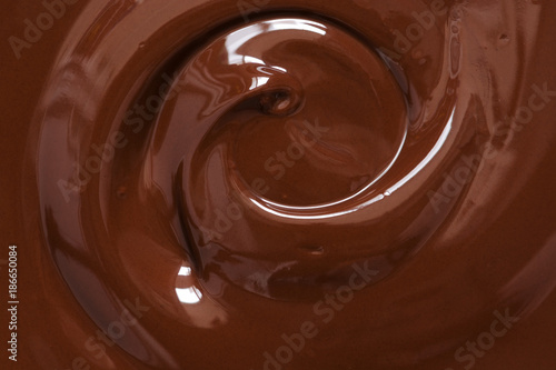 Chocolate texture. Liquid chocolate close-up.