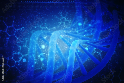 3d render of dna structure, abstract background