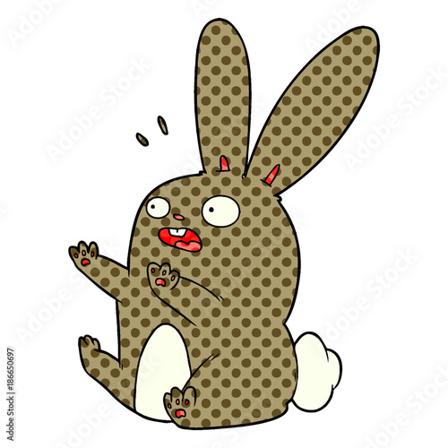 cartoon startled rabbit