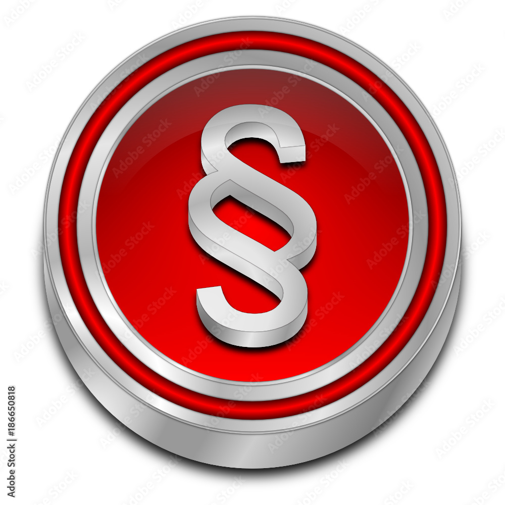 Law paragraph button - 3D illustration Law paragraph button - 3D illustration