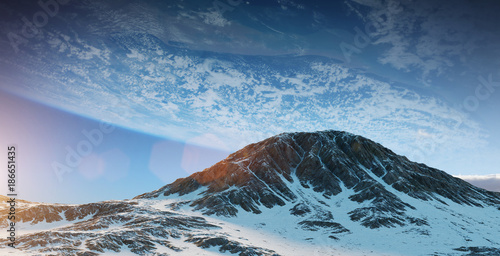 Fototapeta Naklejka Na Ścianę i Meble -  Exoplanets in space 3D rendering elements of this image furnished by NASA