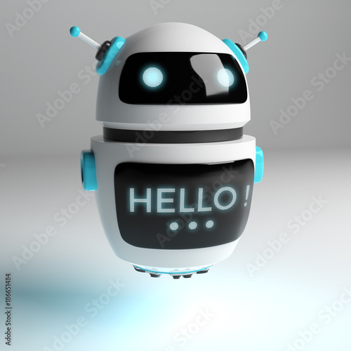 Fototapeta Naklejka Na Ścianę i Meble -  Futuristic digital chatbot 3D rendering