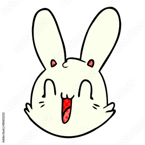 cartoon crazy happy bunny face