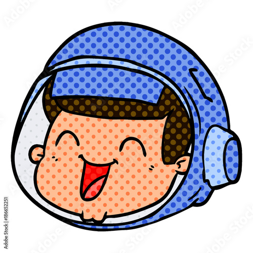 cartoon happy astronaut face