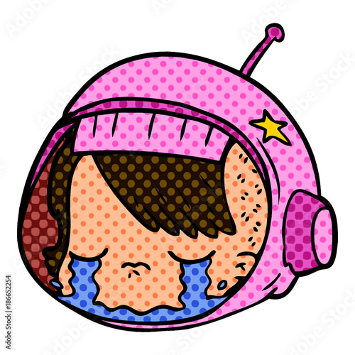 cartoon astronaut face crying